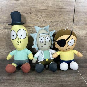 Rick and Morty Plush lot of 3 Mr. Poopy Butthole, Rick & Evil Morty Toy Factory